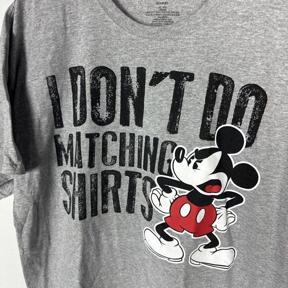 "I dont Do Matching Shirts" His & Hers Disney Lot Mickey Mouse Adult Size S & XL - Picture 2 of 9
